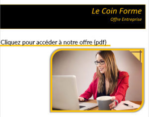 plaquett Le Coin Forme entreprise